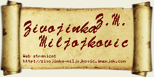 Živojinka Miljojković vizit kartica